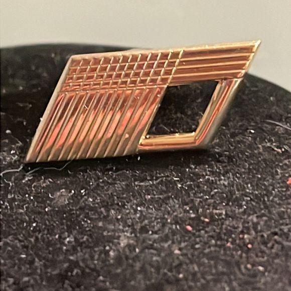 Vintage 1950s MCM Art Deco Fosters mixed metal gold tone whale back cuff links - Picture 3 of 15